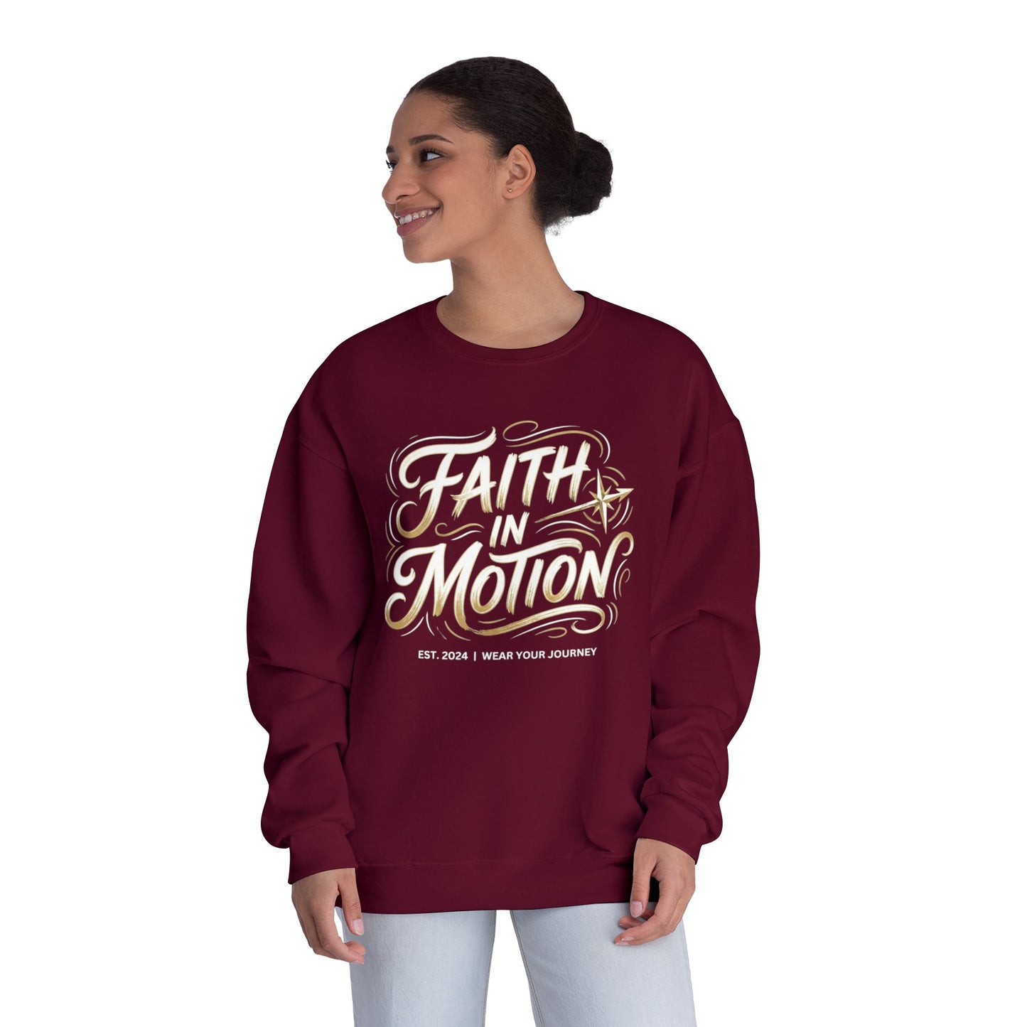 Crewneck Sweatshirt — 'Faith Over Fear' Gold Script Pullover