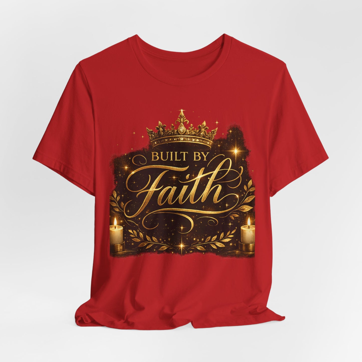 Built by Faith T-Shirt — Religious Inspirational Christian Tee