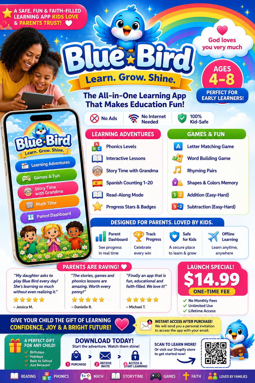 Blue Bird Learning App- Learn * Grow* Shine