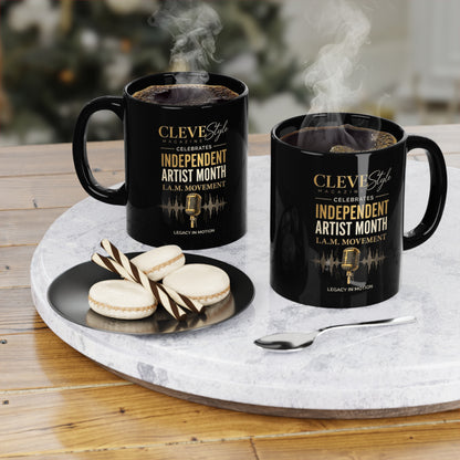 Independent Artist Month Black Coffee Mug — 11oz Commemorative Ceramic