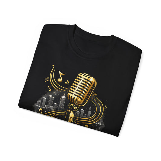 Cleveland Music Vintage Microphone Tee — "CleveStyle" Graphic Shirt