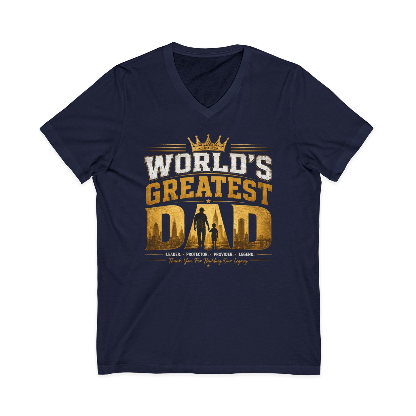 World's Greatest Dad V-Neck Tee — Father's Day Gift Shirt