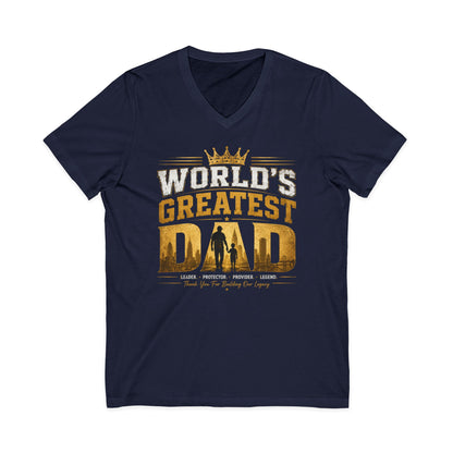World's Greatest Dad V-Neck Tee — Father's Day Gift Shirt