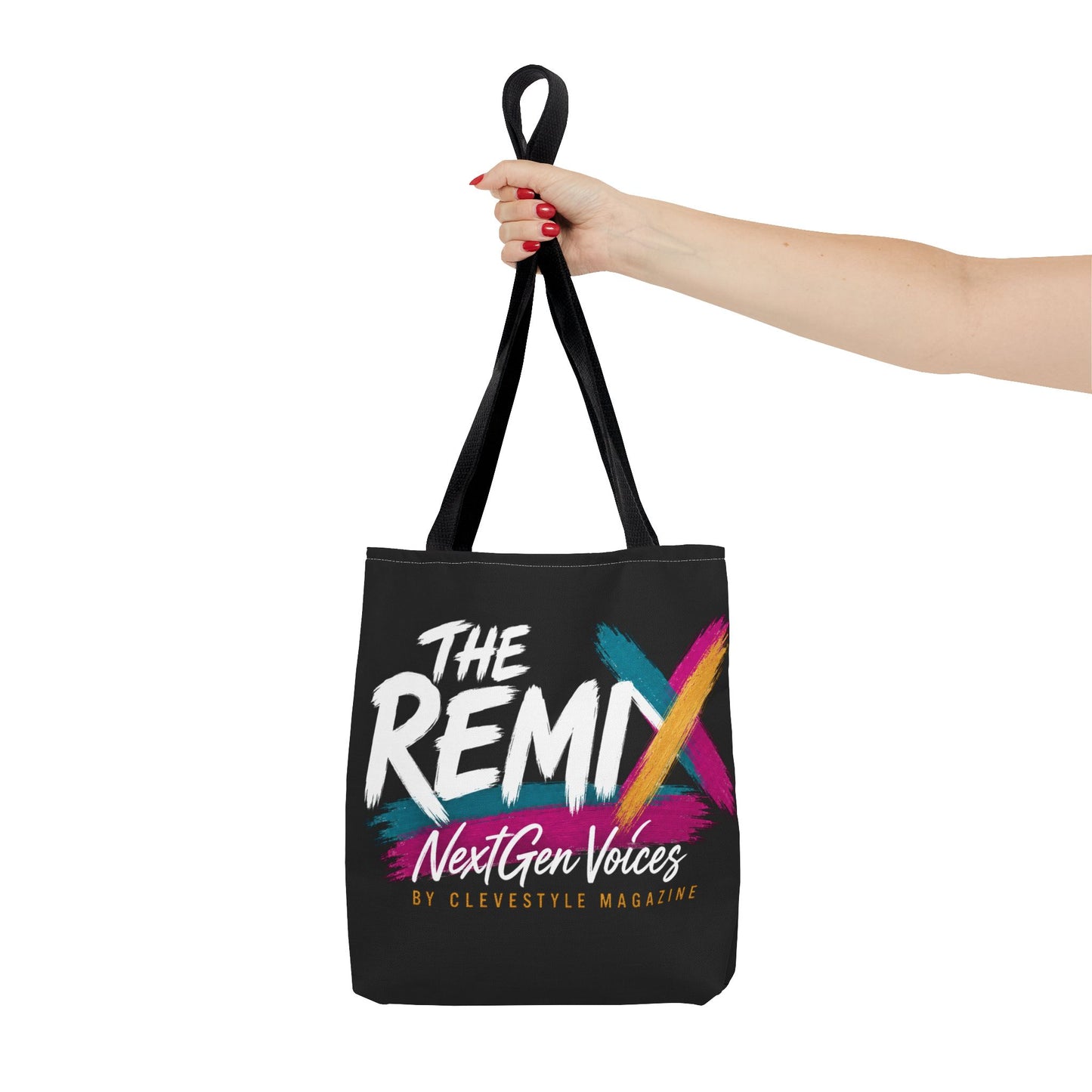 The Remix Tote Bag — NextGen Voices Magazine Logo AOP Tote