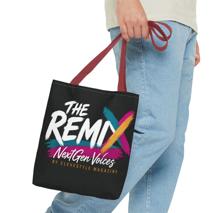 The Remix Tote Bag — NextGen Voices Magazine Logo AOP Tote