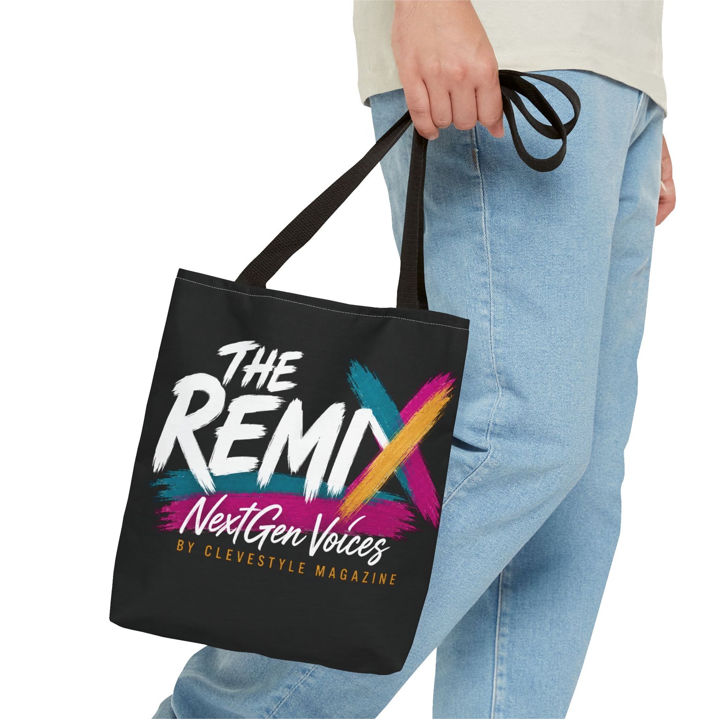 The Remix Tote Bag — NextGen Voices Magazine Logo AOP Tote