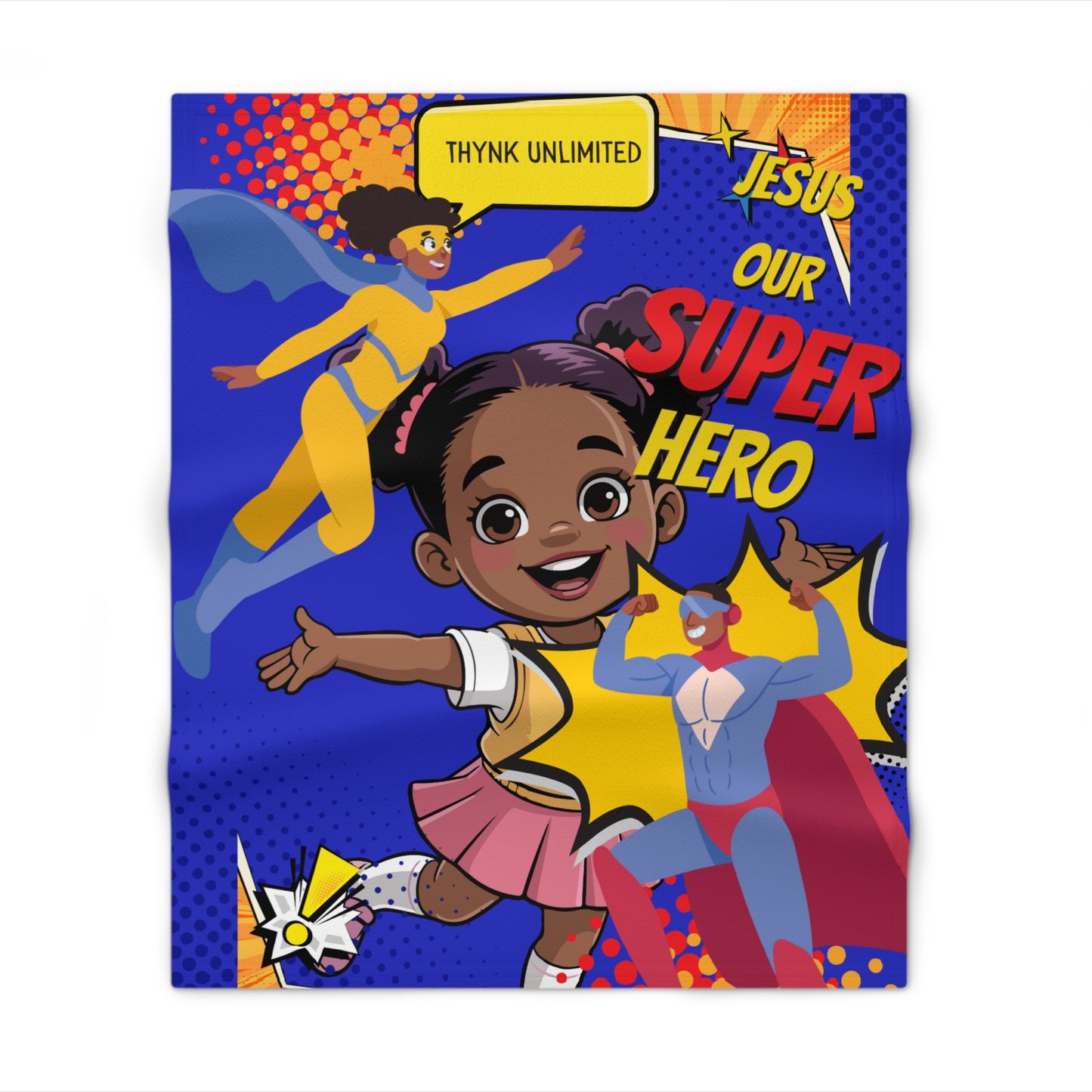 Jesus Superheroes Throw Blanket — Kids Christian Faith Blanket (Kindness • Leadership)