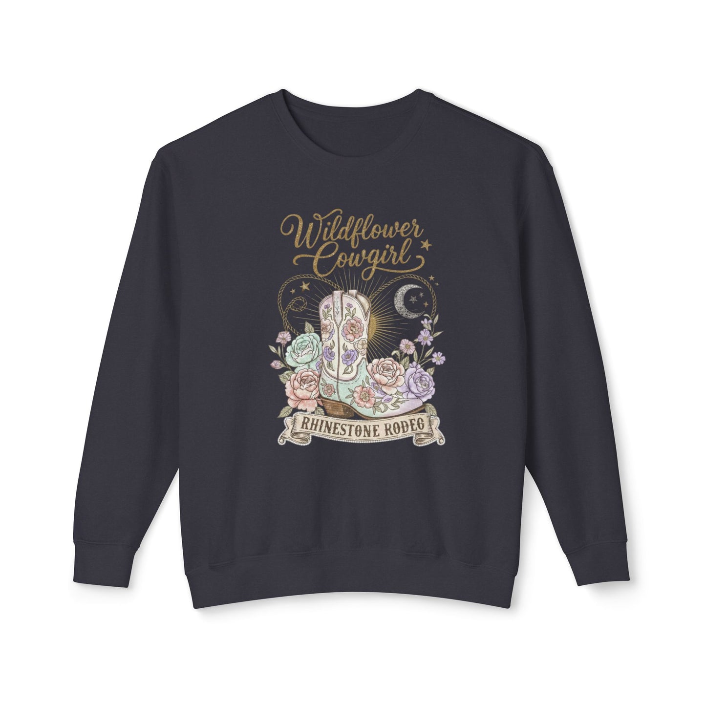 Wildflower Cowgirl Sweatshirt — Rhinestone Rodeo Floral Western Crewneck