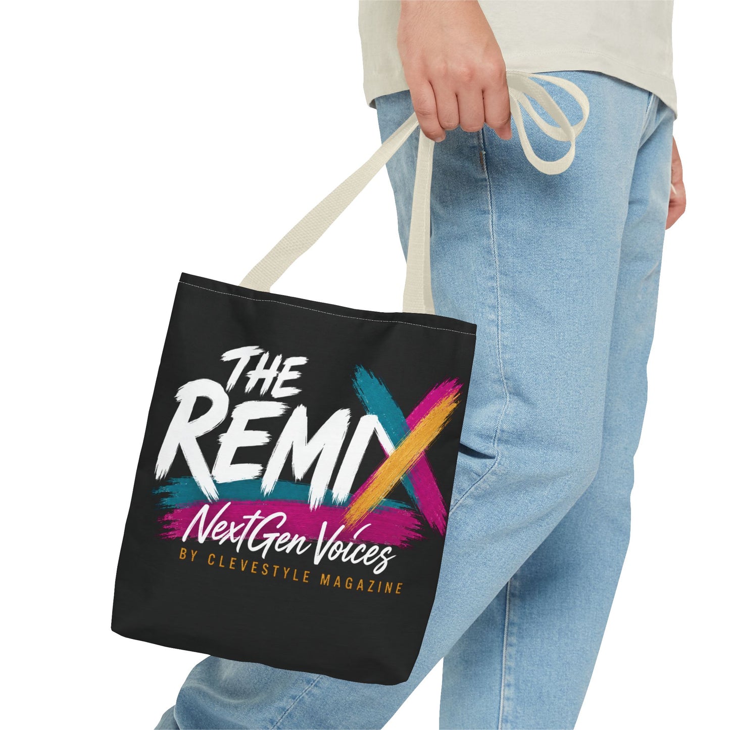 The Remix Tote Bag — NextGen Voices Magazine Logo AOP Tote
