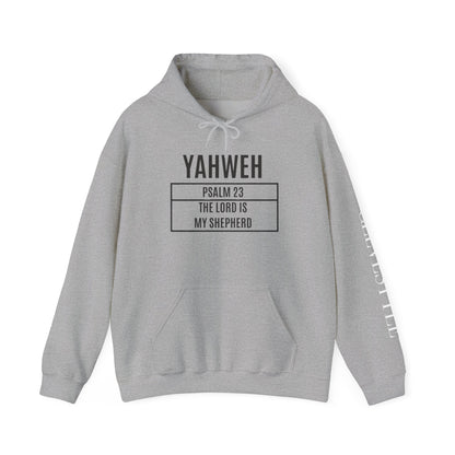 Yahweh Psalm 23 Hoodie – "The Lord is My Shepard" Faith Pullover (CleveStyle on left sleeve)