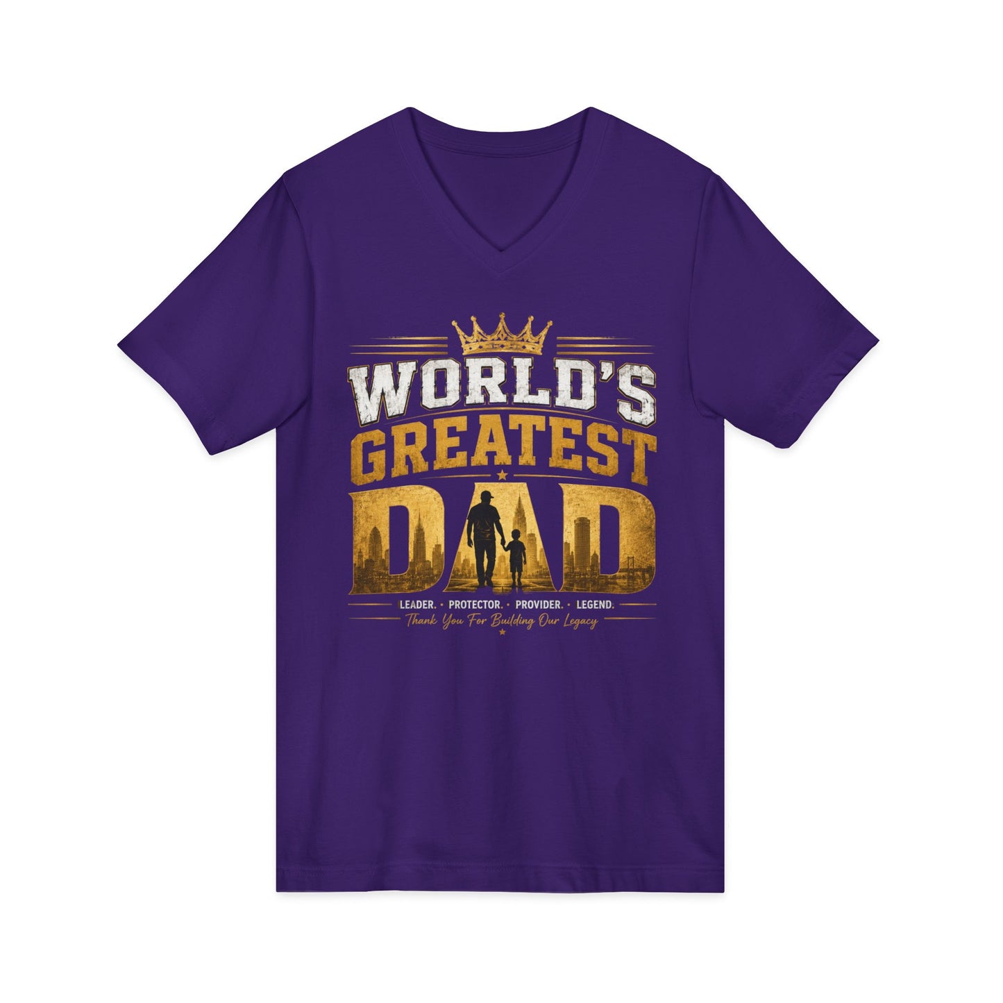 World's Greatest Dad V-Neck Tee — Father's Day Gift Shirt