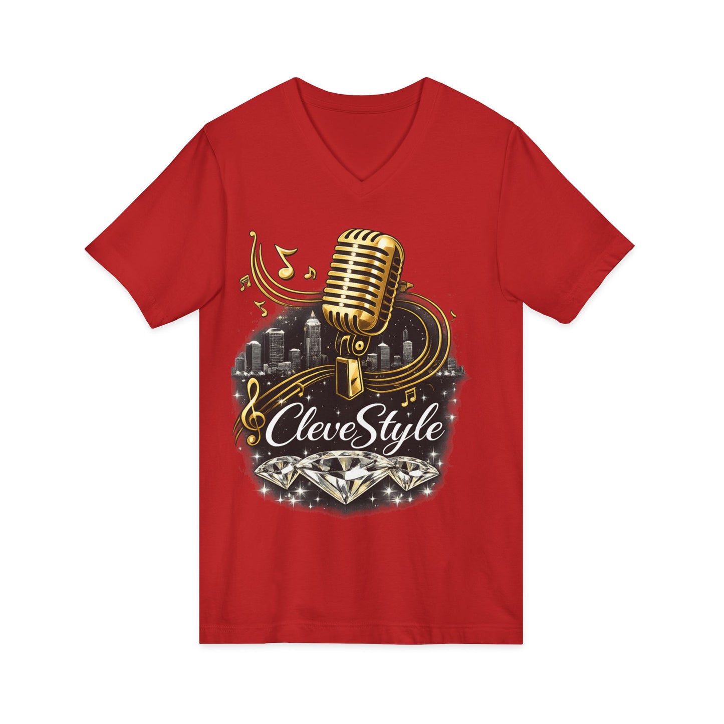 Cleveland Music Vintage Microphone V-Neck Tee
