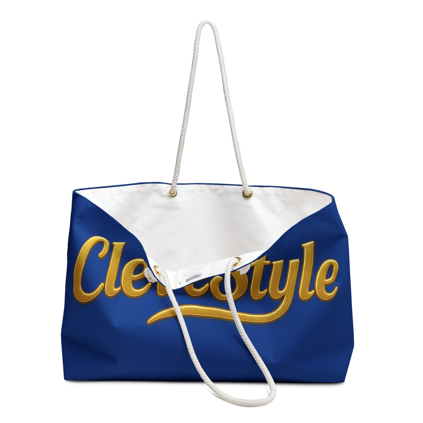 CleveStyle Weekender Bag — Gold Script Tote for Travel & Weekend Getaways