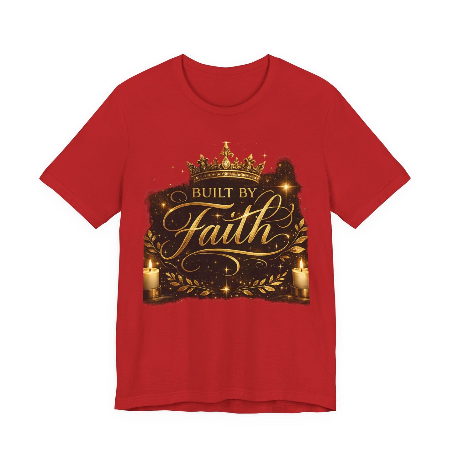 Built by Faith T-Shirt — Religious Inspirational Christian Tee