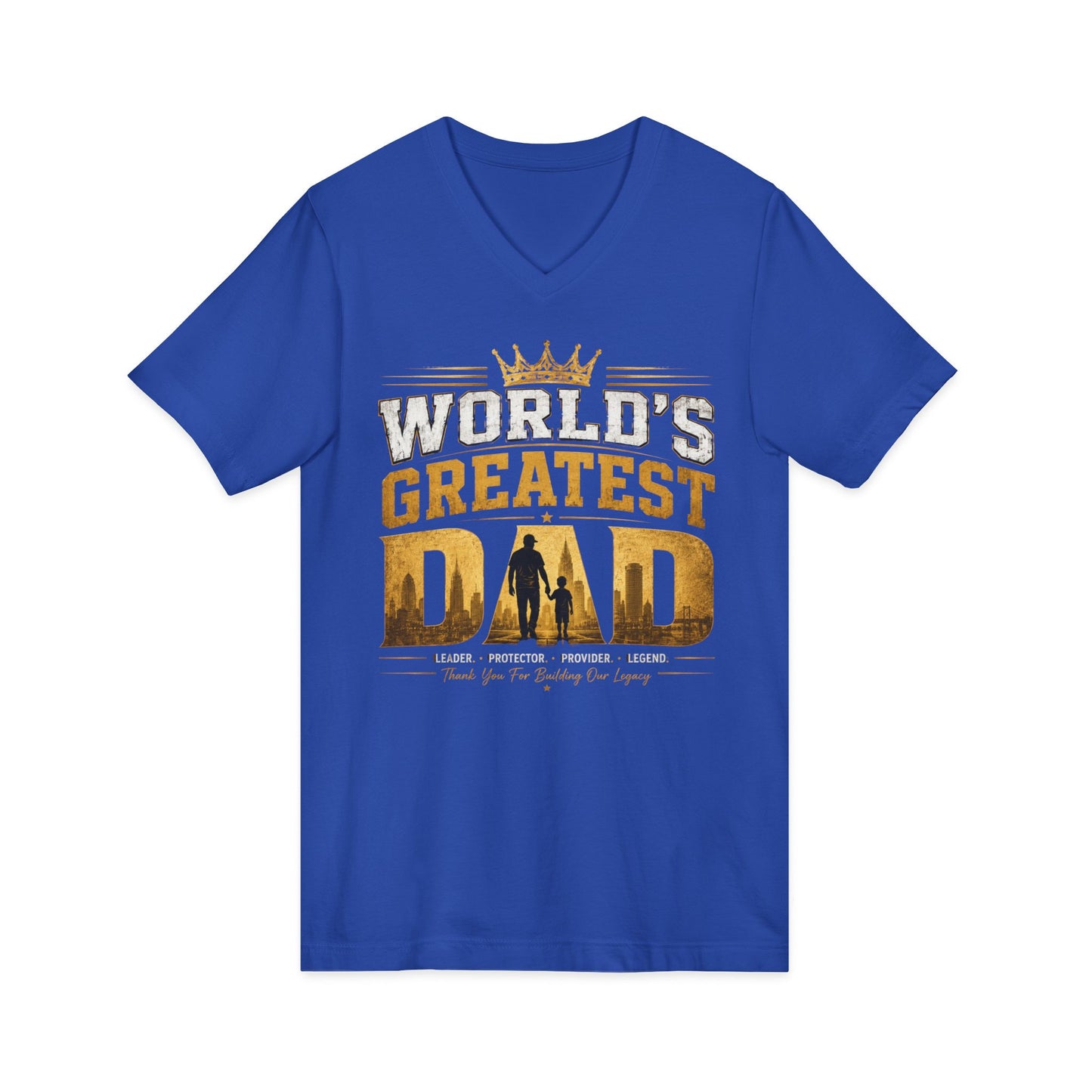 World's Greatest Dad V-Neck Tee — Father's Day Gift Shirt