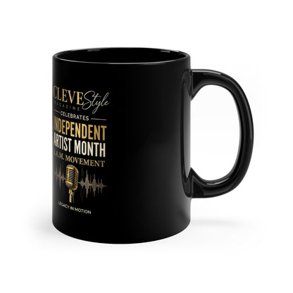 Independent Artist Month Black Coffee Mug — 11oz Commemorative Ceramic