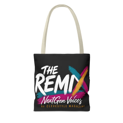The Remix Tote Bag — NextGen Voices Magazine Logo AOP Tote