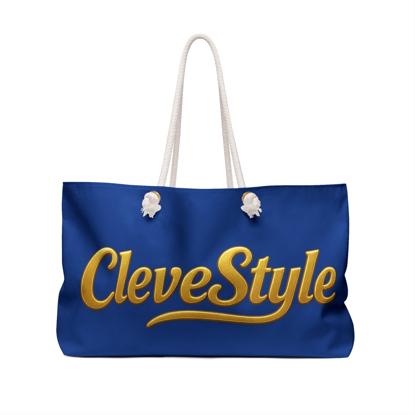 CleveStyle Weekender Bag — Gold Script Tote for Travel & Weekend Getaways