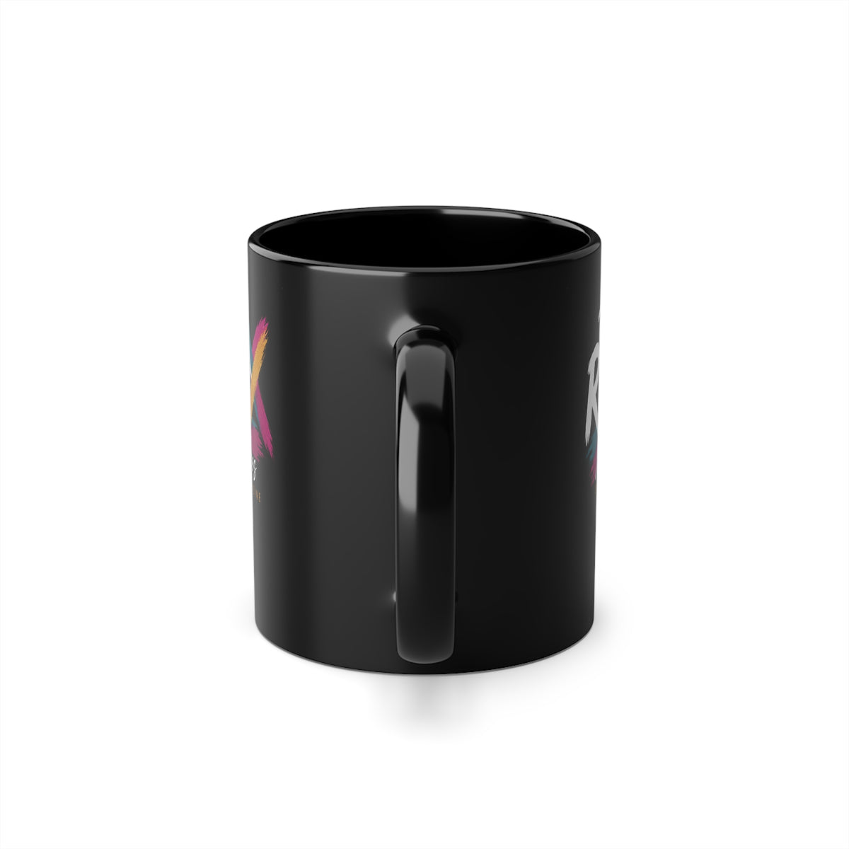 Black Coffee Mug — 'The Remix' Retro Neon Logo 11oz