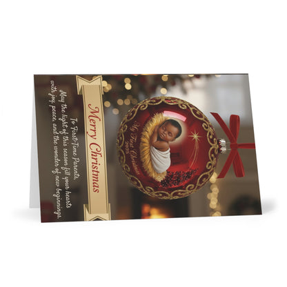 Christmas Baby Greeting Cards (7-Pack) — "Merry Christmas" New Parents First Christmas Card Set