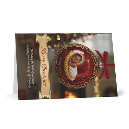 Christmas Card Set — "Merry Christmas" Baby in Ornament (7-Pack)