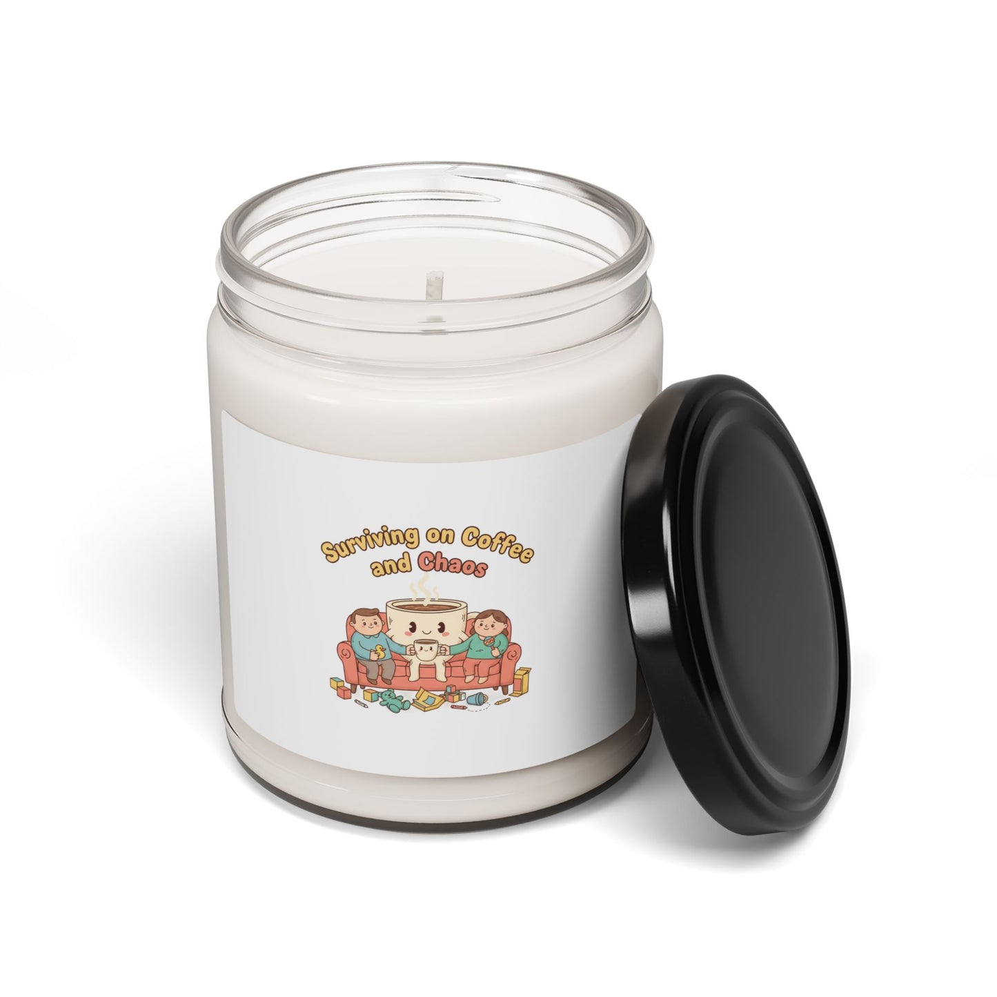 Surviving on Coffee and Chaos Candle | Scented Soy, Morning Chaos Humor