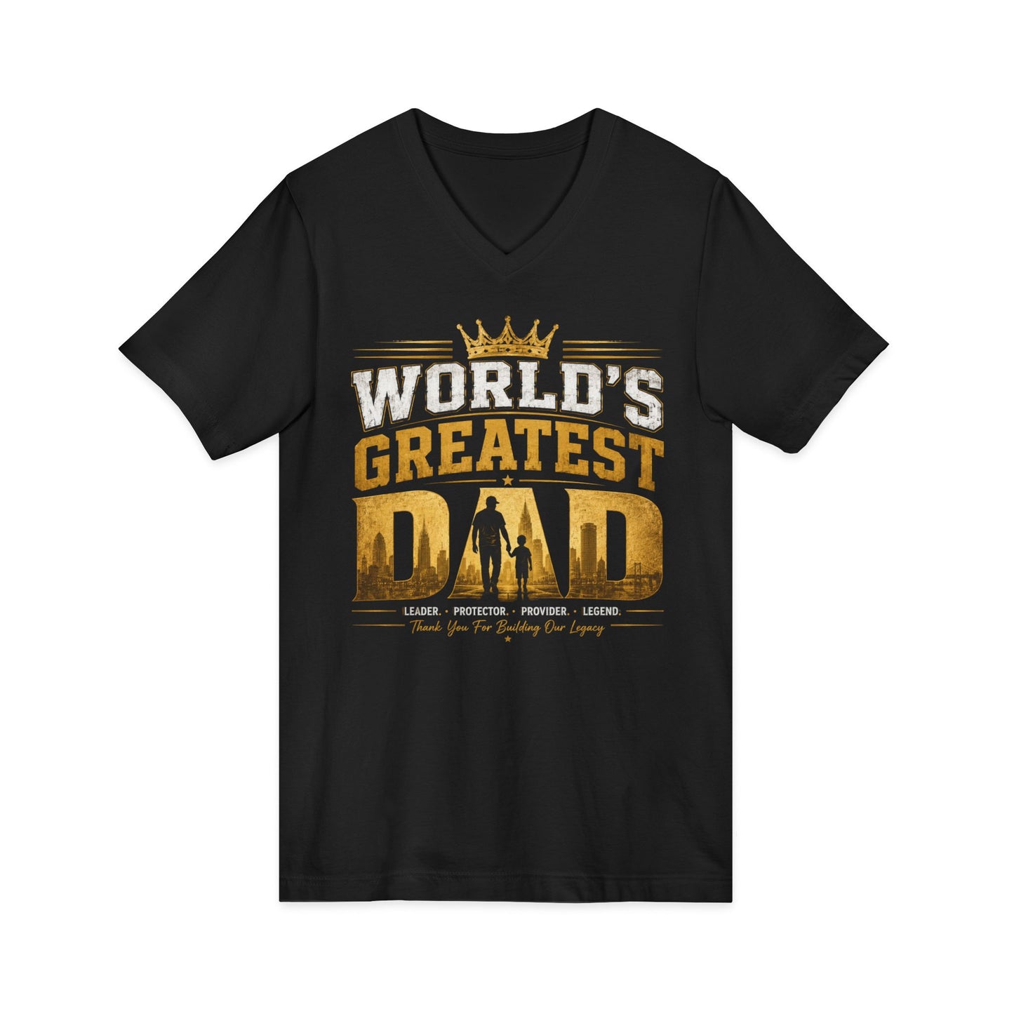 World's Greatest Dad V-Neck Tee — Father's Day Gift Shirt