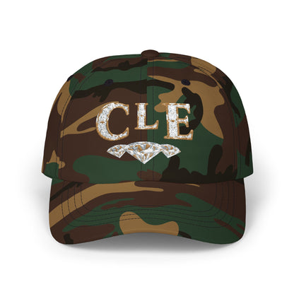 CLE Vintage Dad Cap — Distressed Script Embroidered Baseball Hat