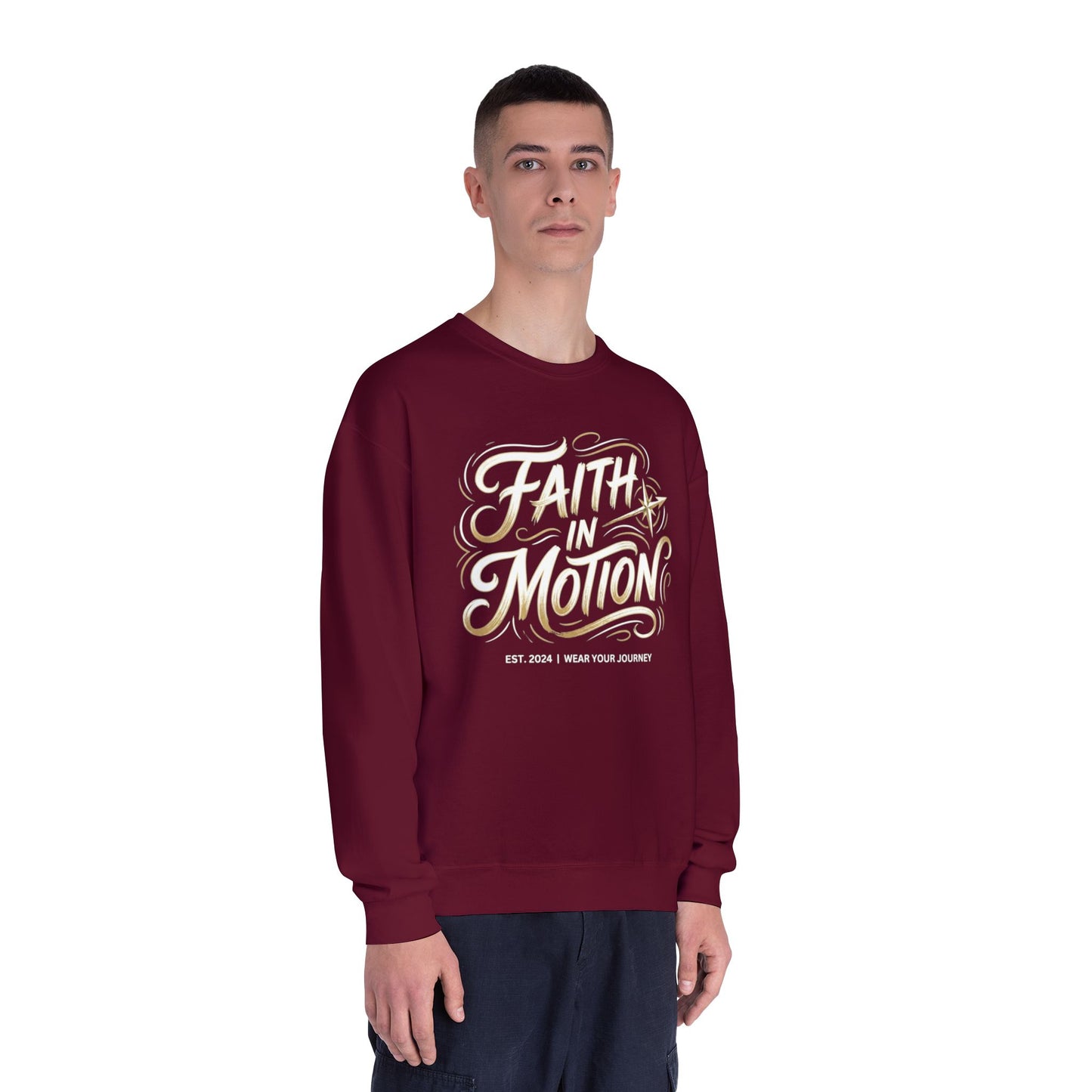 Crewneck Sweatshirt — 'Faith Over Fear' Gold Script Pullover