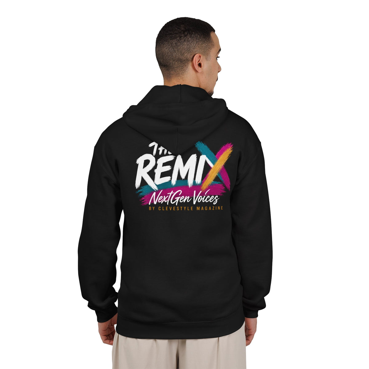 Remix NextGen Voices Zip Hoodie — Retro Brush Logo Full-Zip Sweatshirt