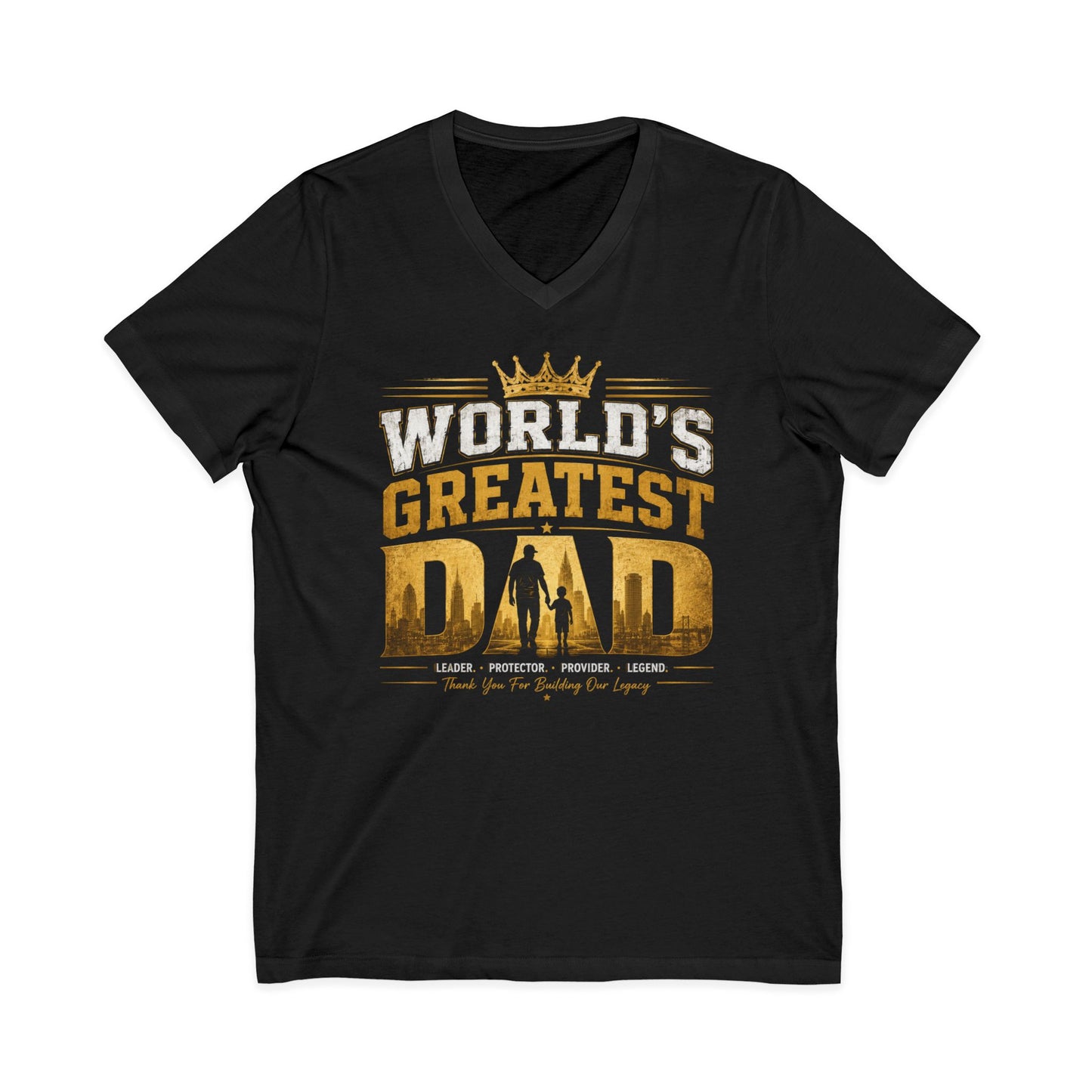 World's Greatest Dad V-Neck Tee — Father's Day Gift Shirt