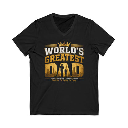 World's Greatest Dad V-Neck Tee — Father's Day Gift Shirt