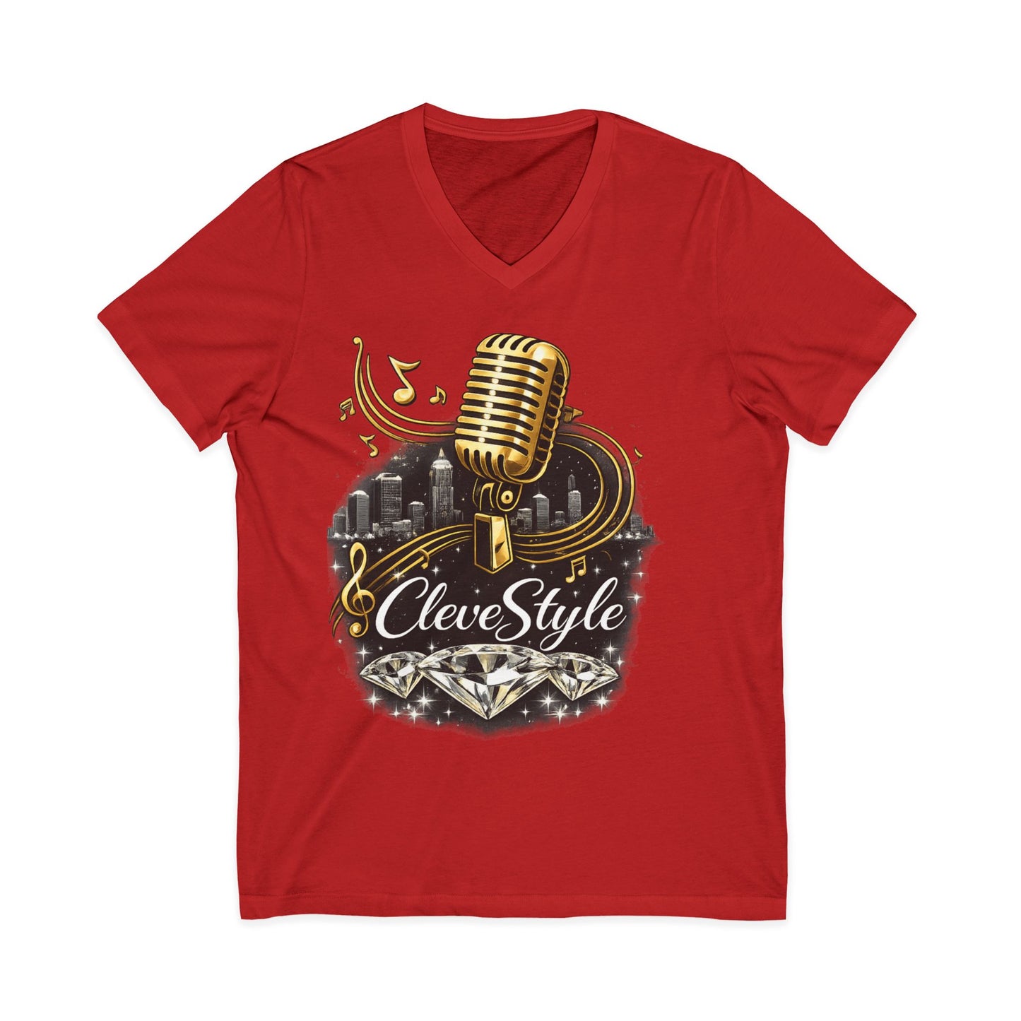 Cleveland Music Vintage Microphone V-Neck Tee