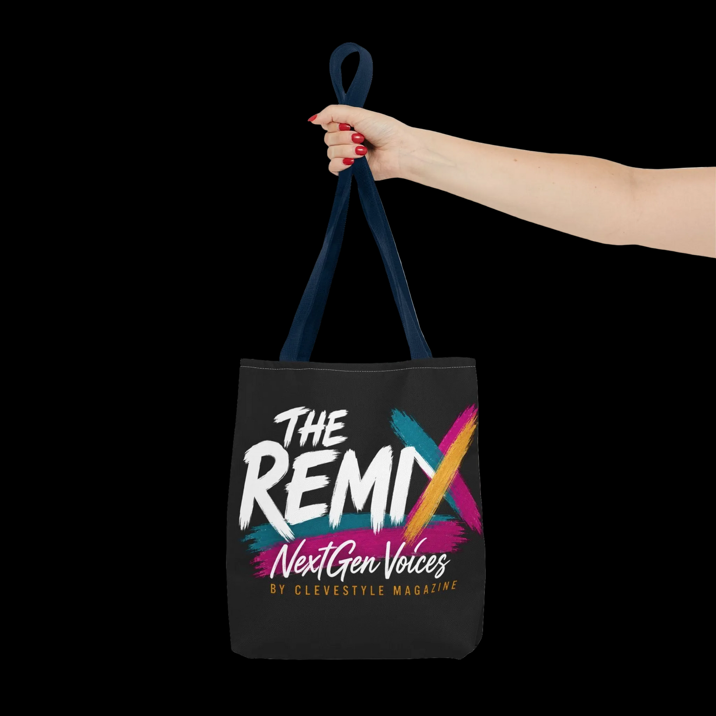 The Remix Tote Bag — NextGen Voices Magazine Logo AOP Tote