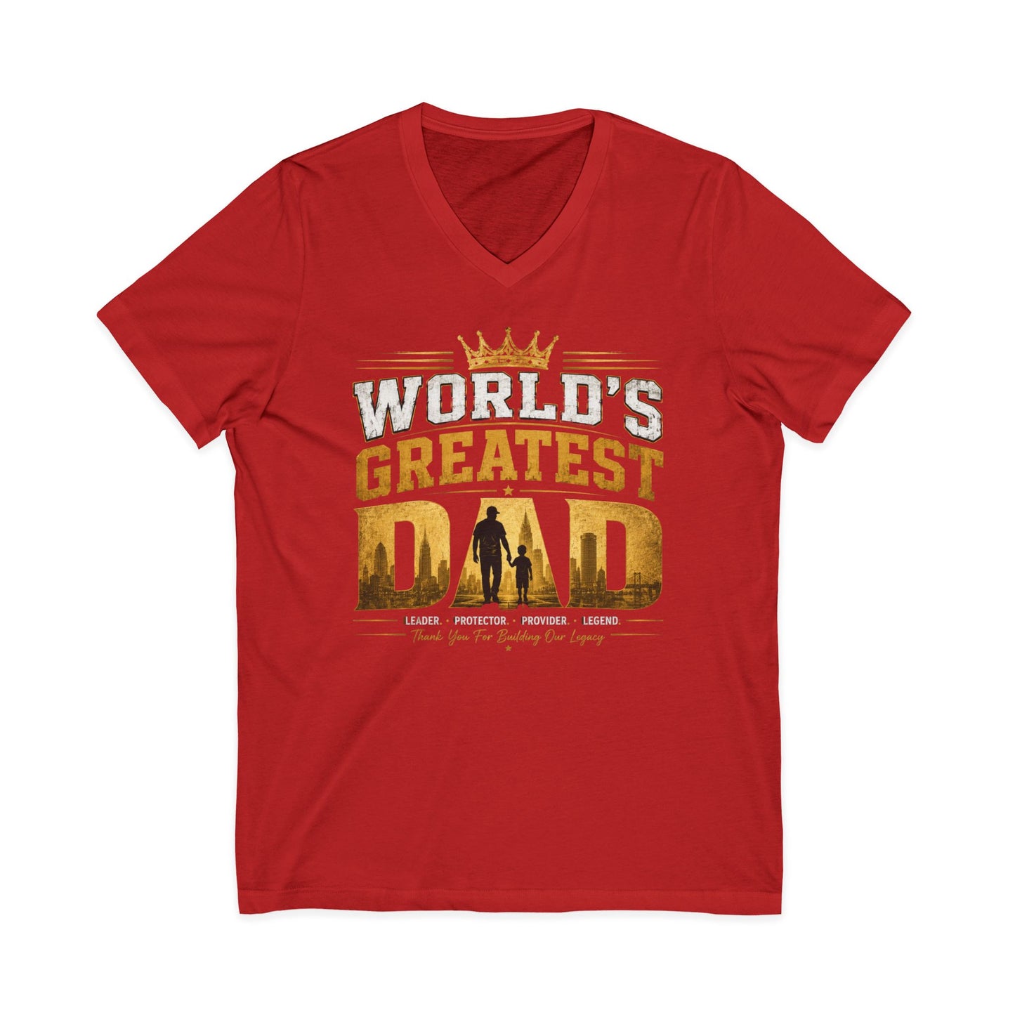 World's Greatest Dad V-Neck Tee — Father's Day Gift Shirt