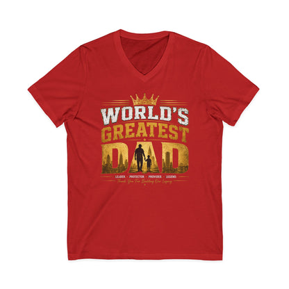 World's Greatest Dad V-Neck Tee — Father's Day Gift Shirt