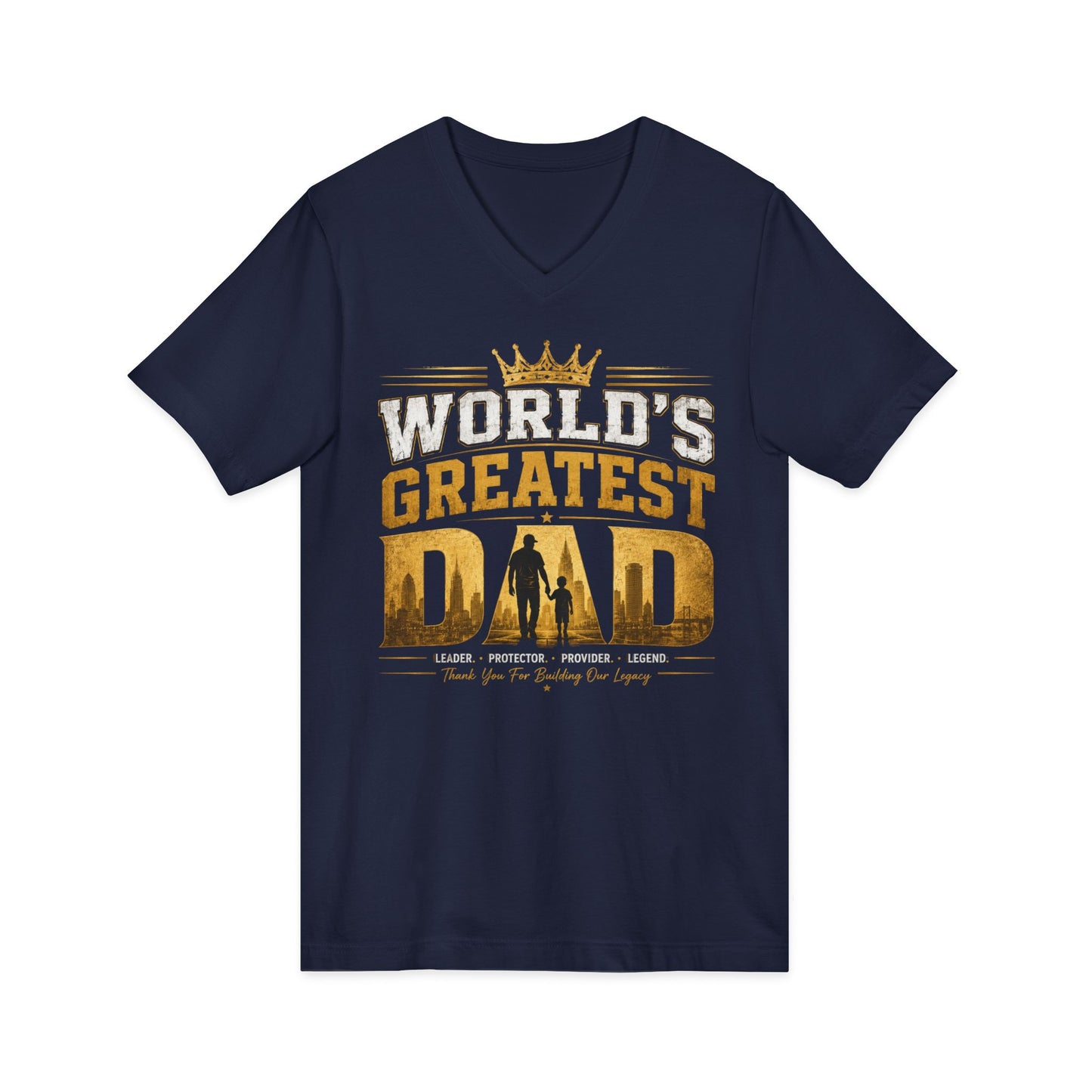 World's Greatest Dad V-Neck Tee — Father's Day Gift Shirt