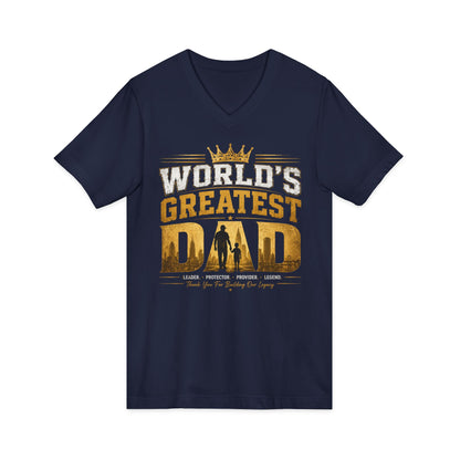 World's Greatest Dad V-Neck Tee — Father's Day Gift Shirt