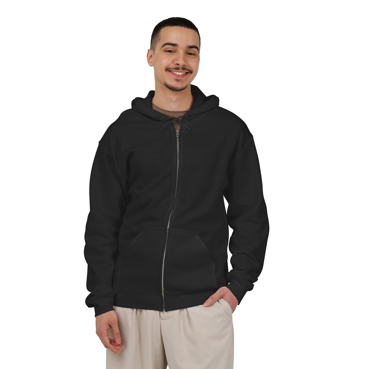 Remix NextGen Voices Zip Hoodie — Retro Brush Logo Full-Zip Sweatshirt
