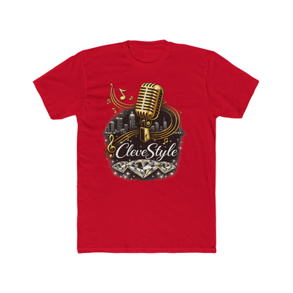 Music Microphone T‑Shirt — "CleveStyle" Retro Gold Mic Graphic Tee