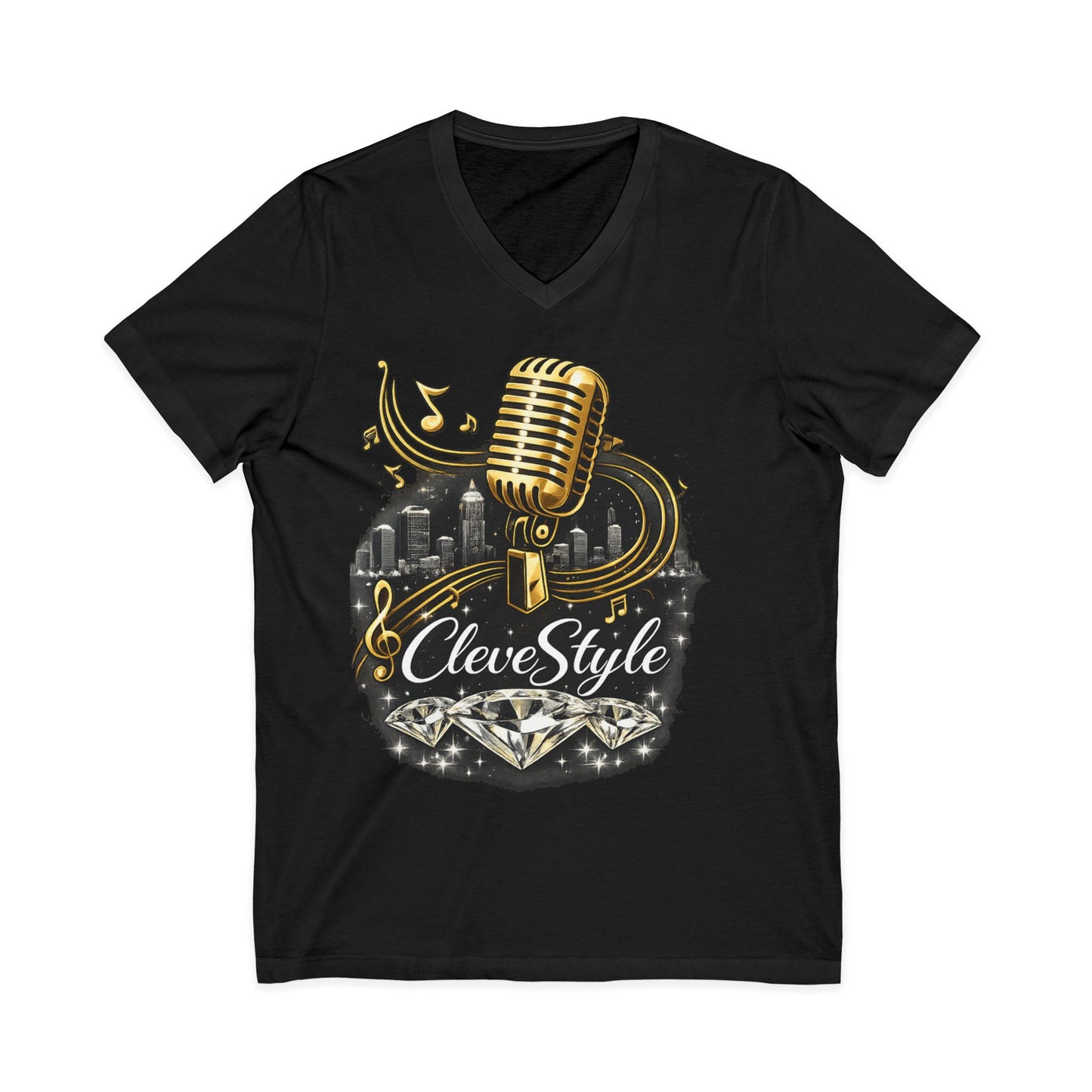 Cleveland Music Vintage Microphone V-Neck Tee