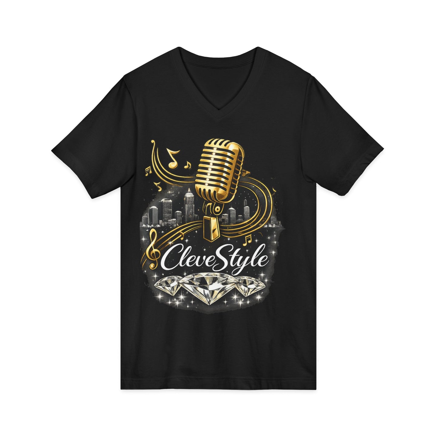 Cleveland Music Vintage Microphone V-Neck Tee