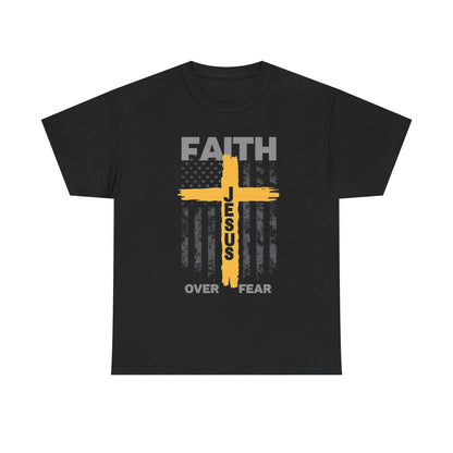 Faith Over Fear Tee — Jesus Cross Christian Graphic T-Shirt