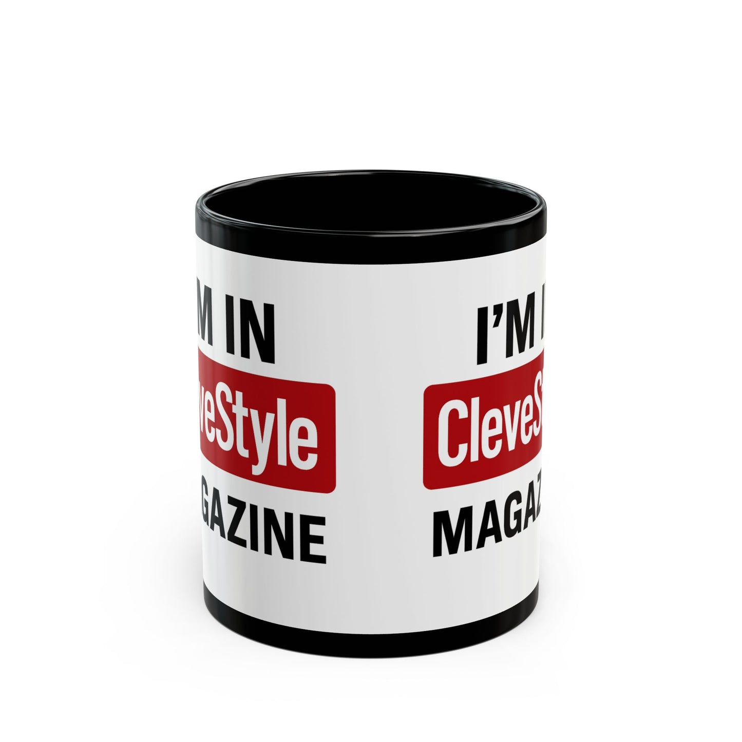 Clever Design Black Mug – ‘I’m in CleveStyle Magazine’