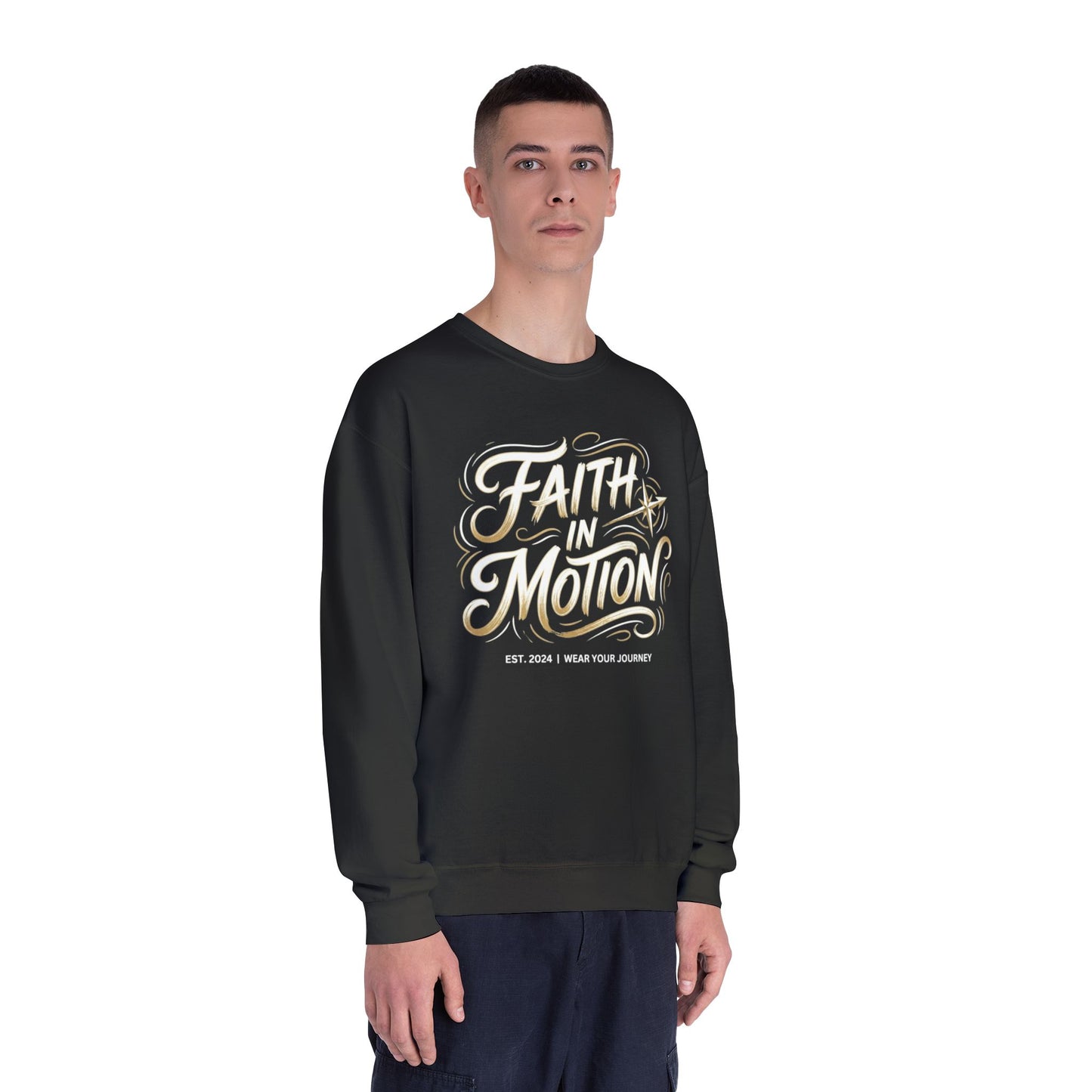 Crewneck Sweatshirt — 'Faith Over Fear' Gold Script Pullover