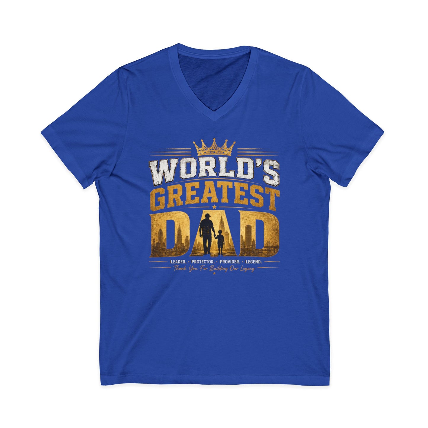 World's Greatest Dad V-Neck Tee — Father's Day Gift Shirt