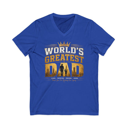 World's Greatest Dad V-Neck Tee — Father's Day Gift Shirt