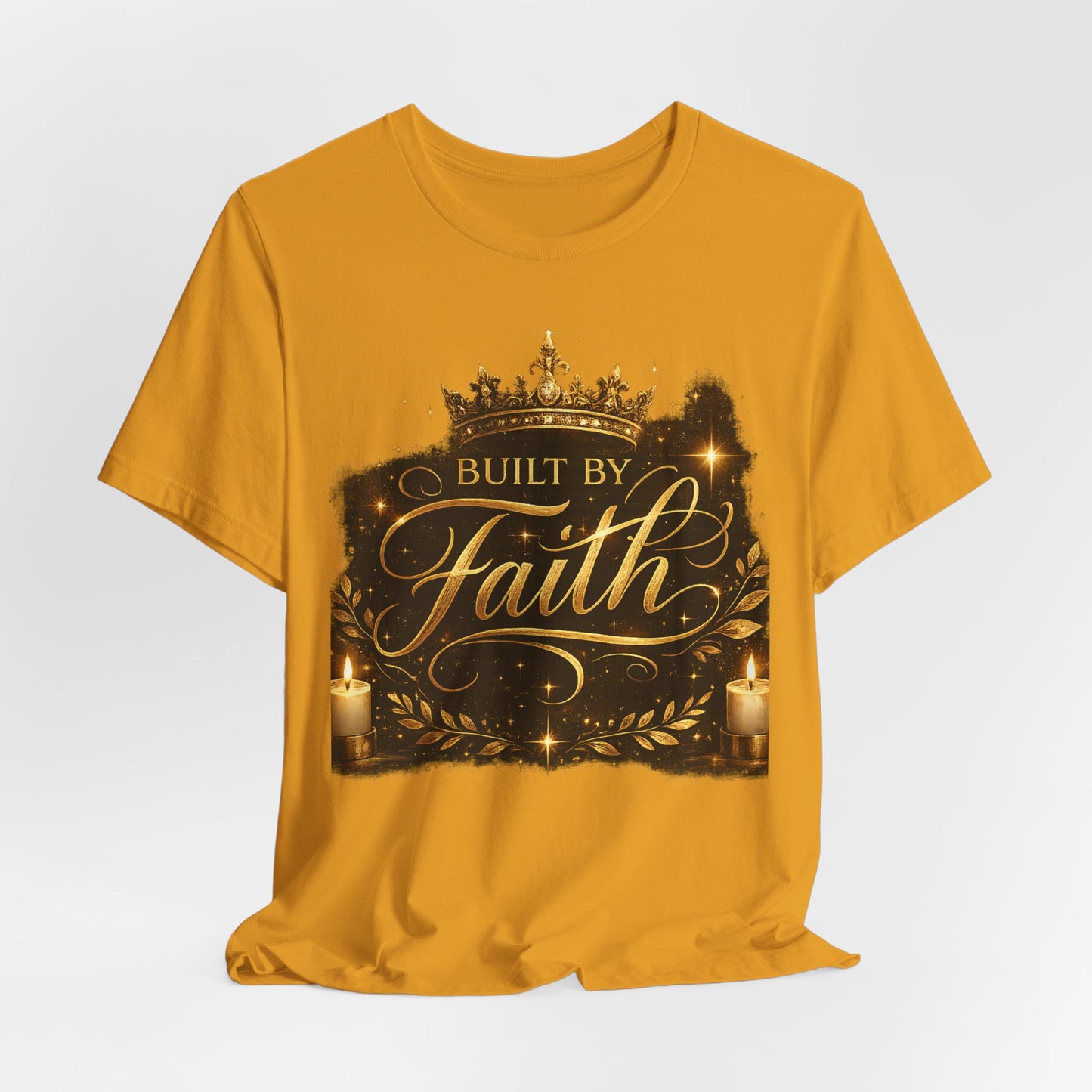 Built by Faith T-Shirt — Religious Inspirational Christian Tee