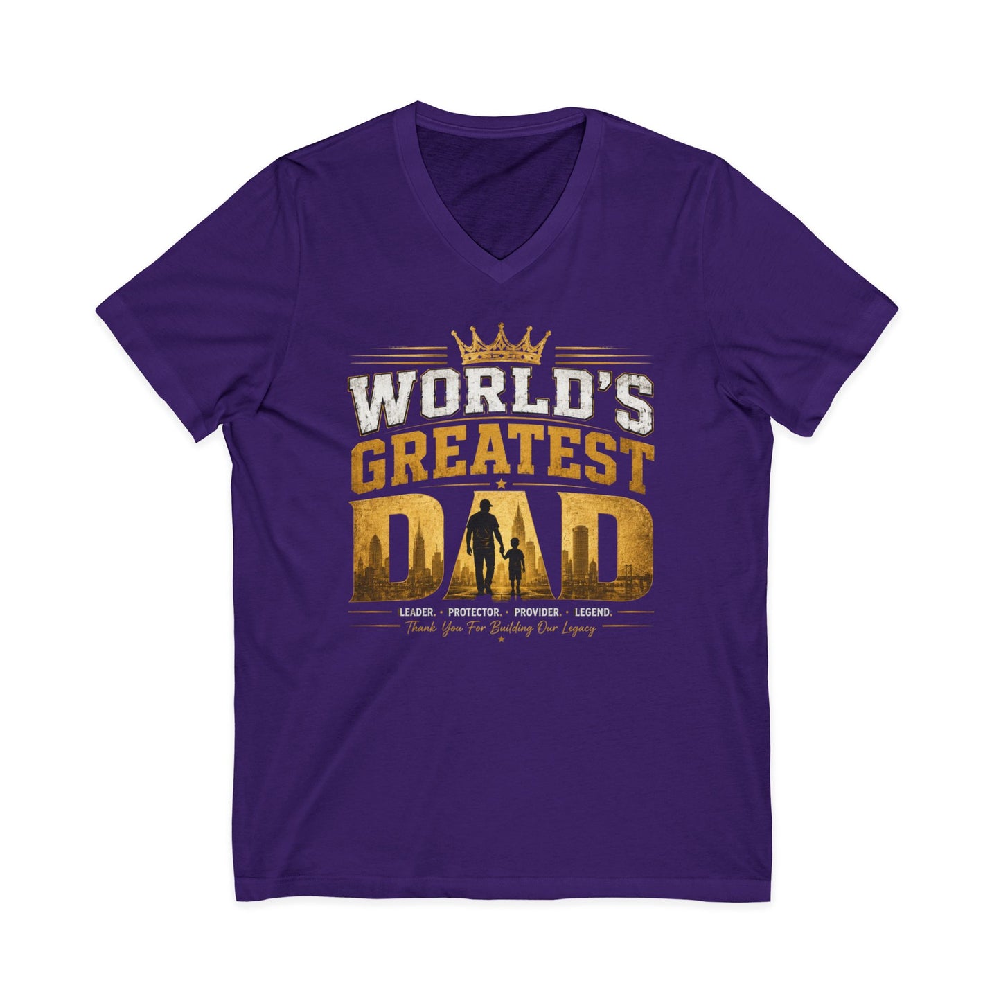 World's Greatest Dad V-Neck Tee — Father's Day Gift Shirt