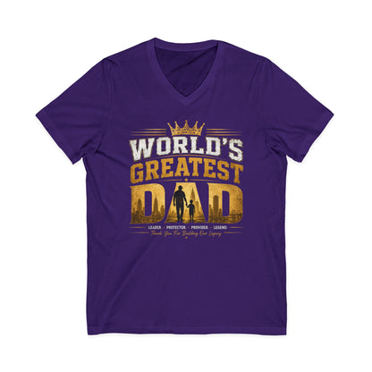 World's Greatest Dad V-Neck Tee — Father's Day Gift Shirt